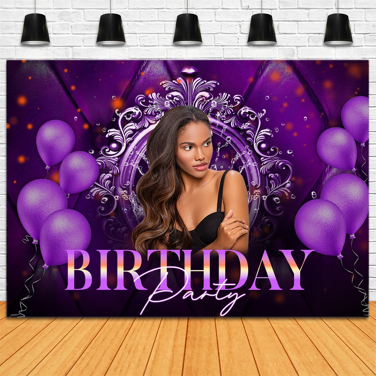 Custom Backdrops For Birthdays Purple Celebration Party Backdrop UK RR1-103