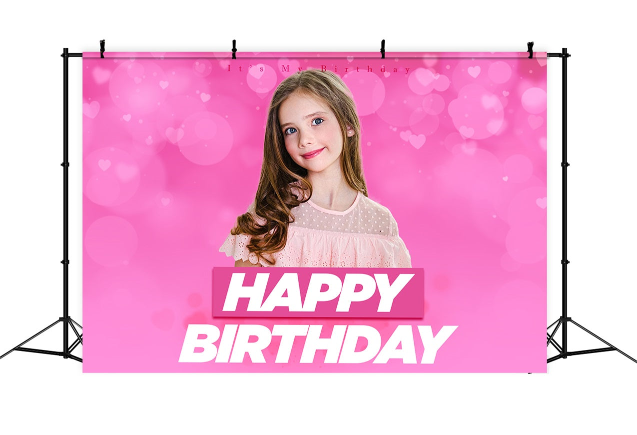 Customised Birthday Backdrop Lovely Pink Theme Backdrop Design UK RR1-107