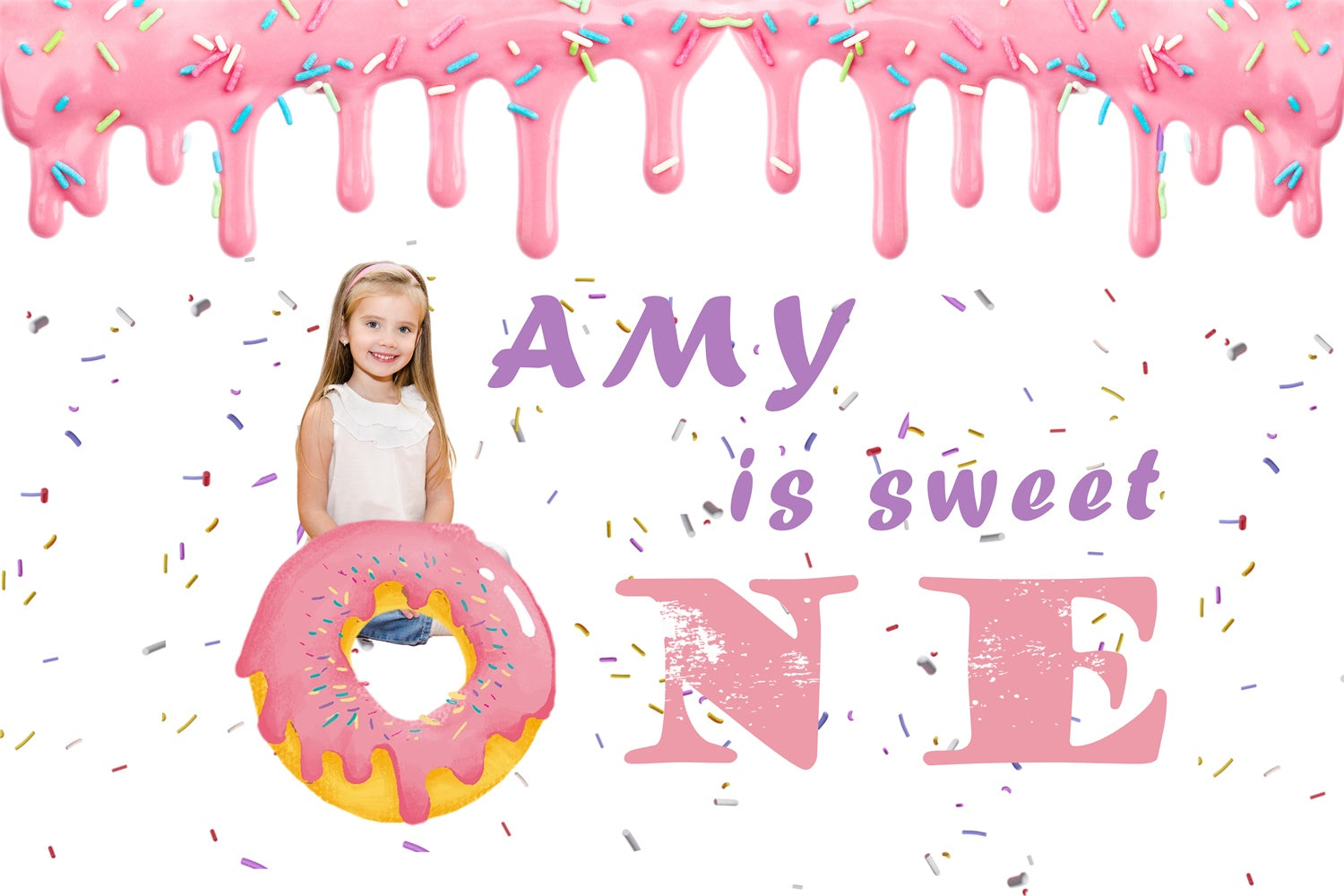 Custom Birthday Backdrop Pastel Sprinkle Donut Party Backdrop UK RR1-19