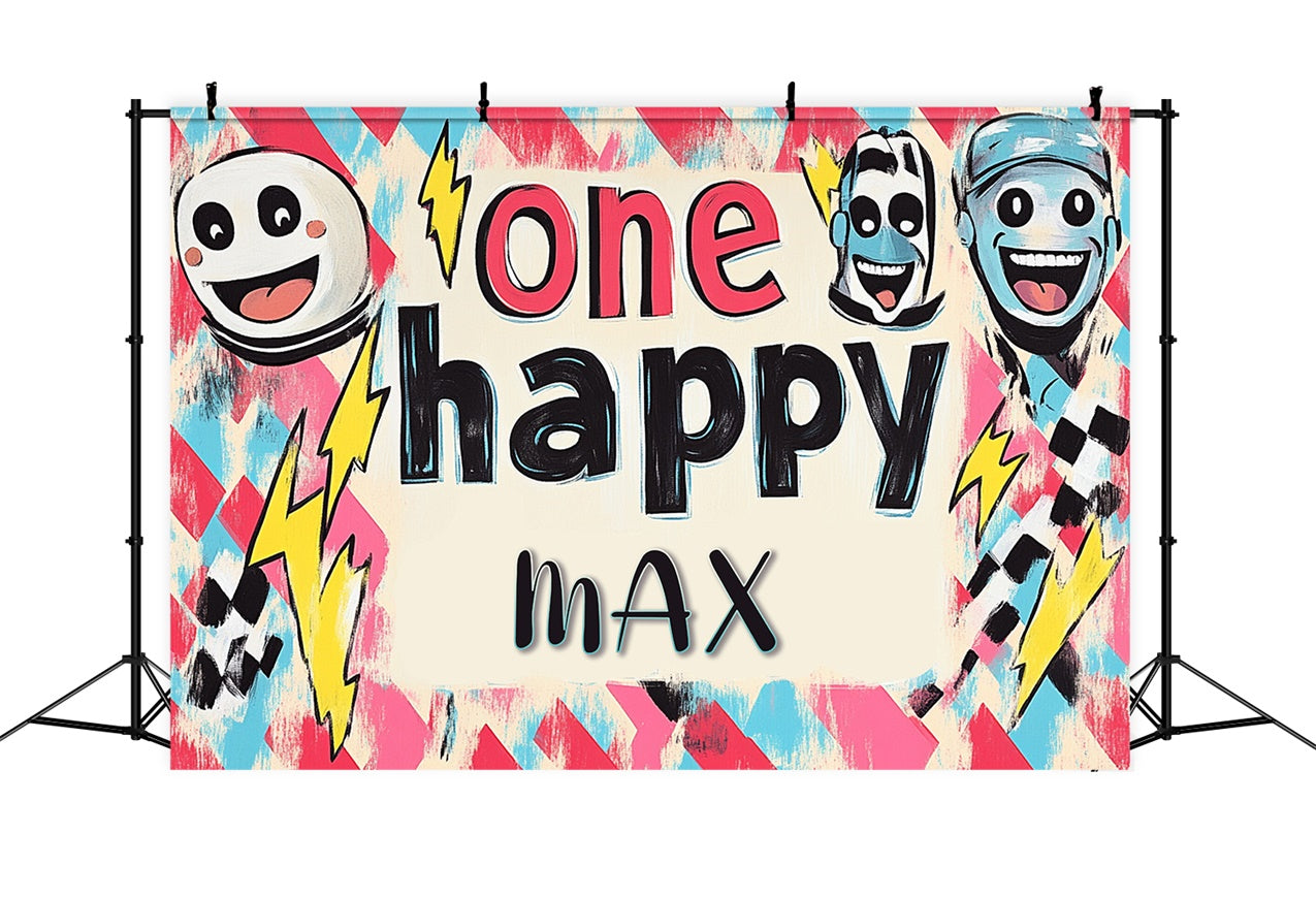 Custom Happy Birthday Backdrop Funky Graffiti Party Backdrop UK RR1-23