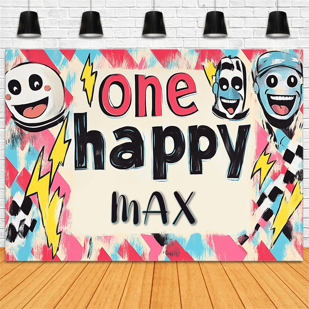 Custom Happy Birthday Backdrop Funky Graffiti Party Backdrop UK RR1-23