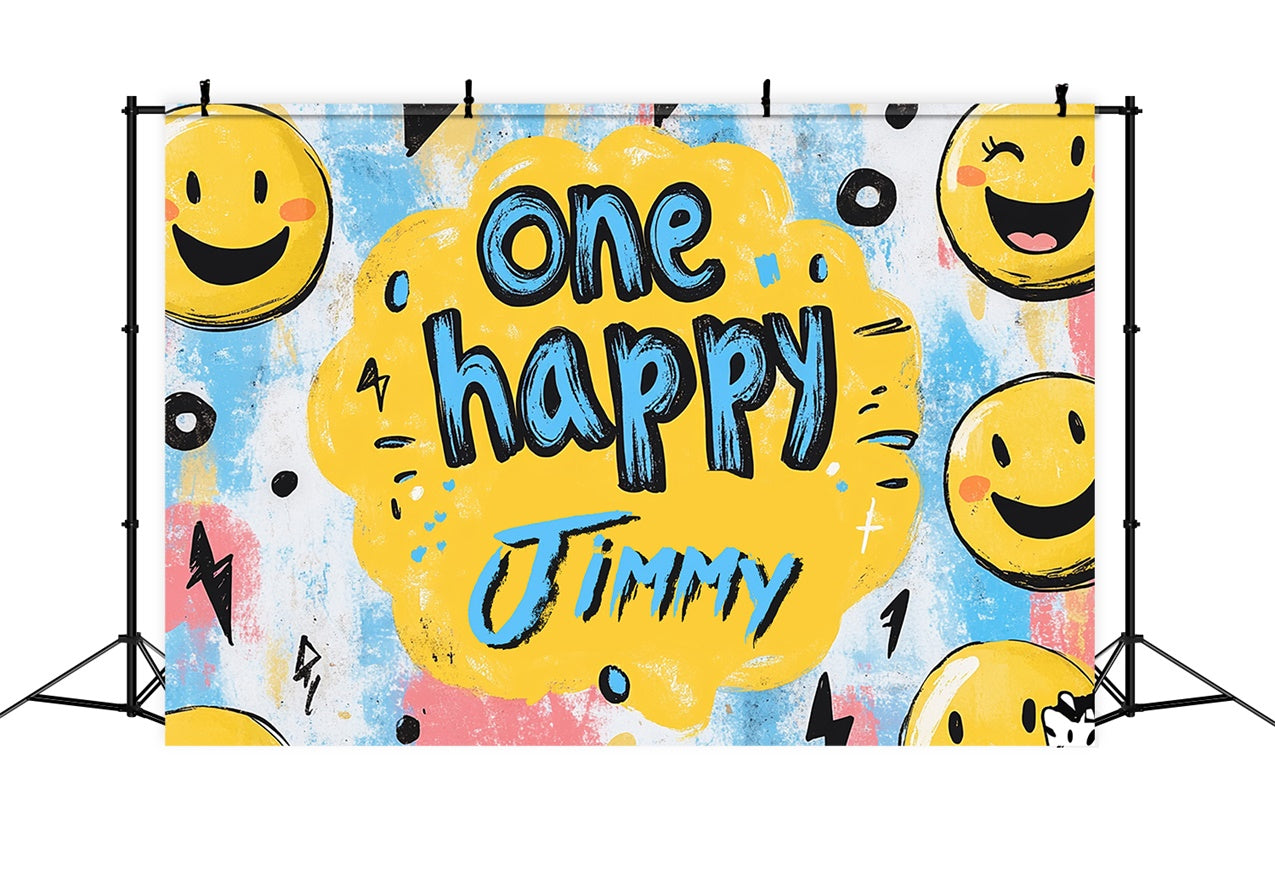 Customize Backdrop For Birthday Smiley Graffiti Celebration Backdrop UK RR1-24