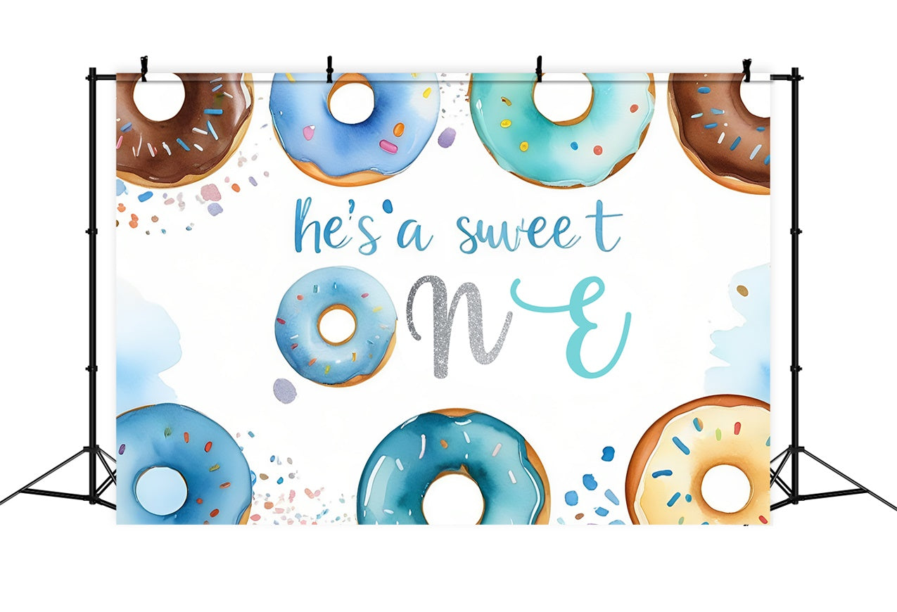 1st Birthday Backdrop Sprinkled Sweet One Donut Backdrop UK RR1-25