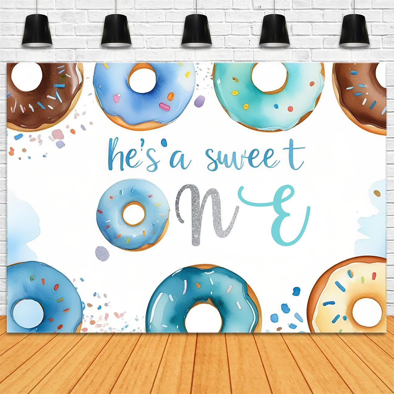 1st Birthday Backdrop Sprinkled Sweet One Donut Backdrop UK RR1-25