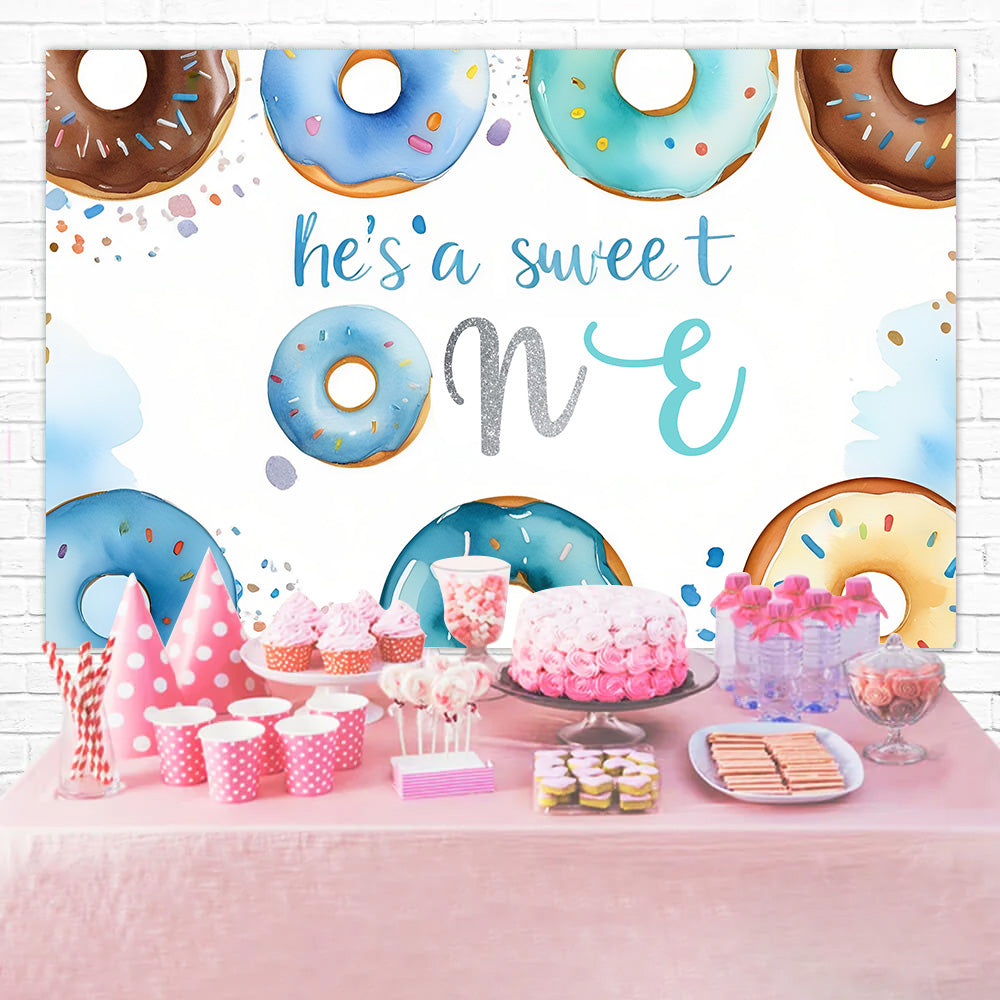 1st Birthday Backdrop Sprinkled Sweet One Donut Backdrop UK RR1-25