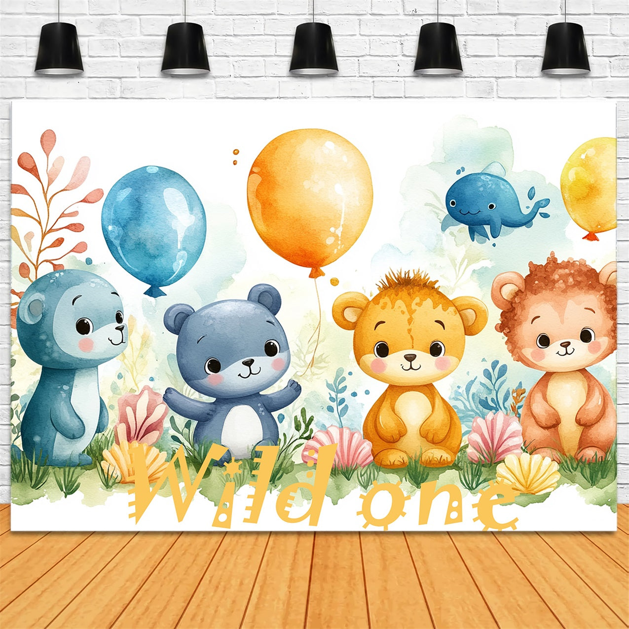 Personalized Birthday Photo Backdrop Balloon Animals Happy Backdrop UK RR1-39