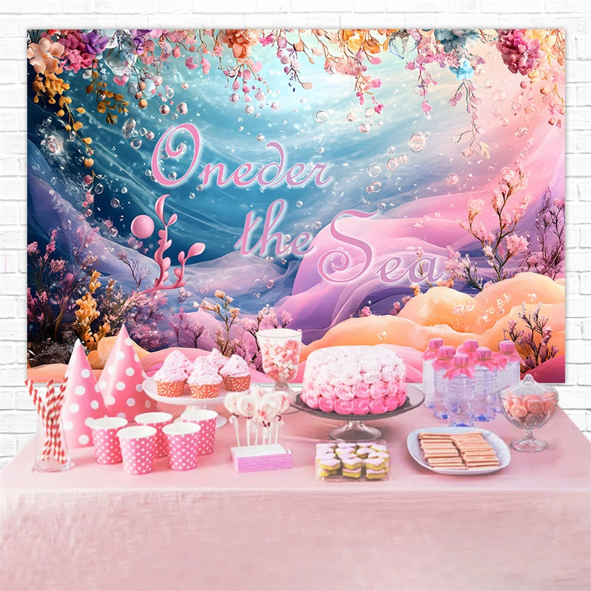 Customized Backdrop For Birthday Magical Ocean Mermaid Backdrop UK RR1-41