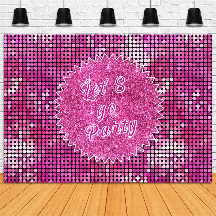 Personalized Backdrop For Birthday Glitzy Pink Sequin Backdrop UK RR1-55