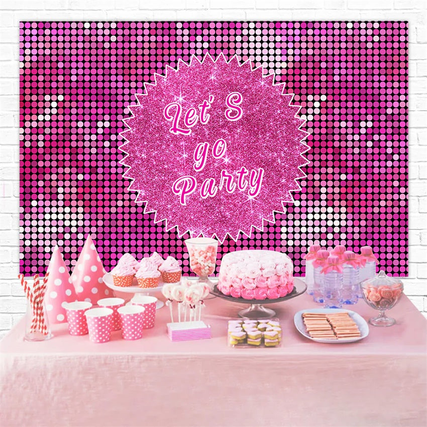 Personalized Backdrop For Birthday Glitzy Pink Sequin Backdrop UK RR1-55