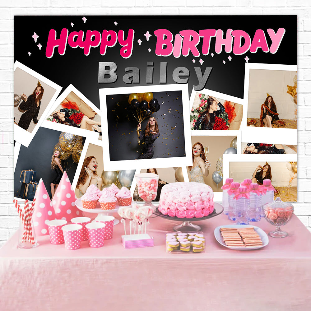 Birthday Backdrop Ideas Personalized Photo Collage Backdrop UK RR1-58