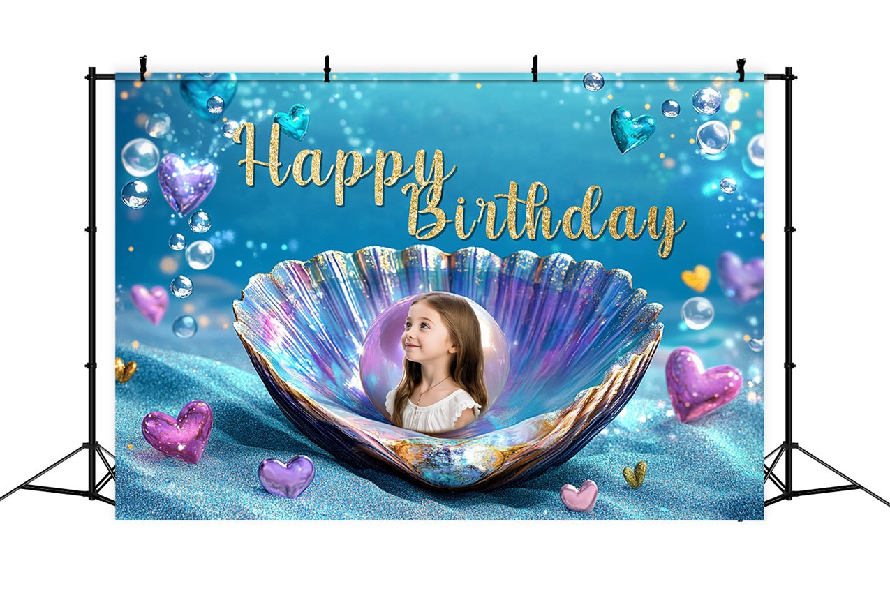 Custom Birthday Backdrop Dreamy Mermaid Pearl Birthday Backdrop UK RR1-66