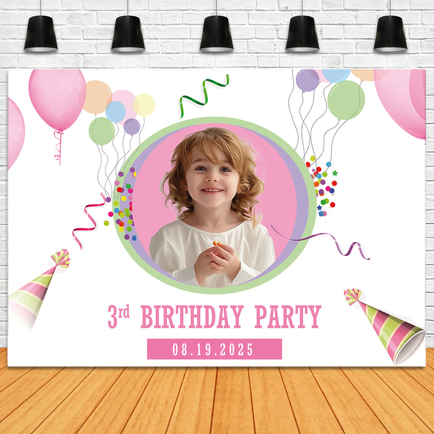 Customized Backdrop For Birthday Balloon Kids Party Backdrop UK RR1-88