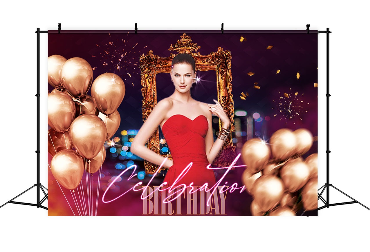 Personalized Backdrop For Birthday Luxe Balloon Celebration Backdrop UK RR1-91