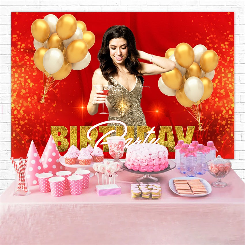 Customize Backdrop For Birthday Red Balloon Setting Backdrop UK RR1-98