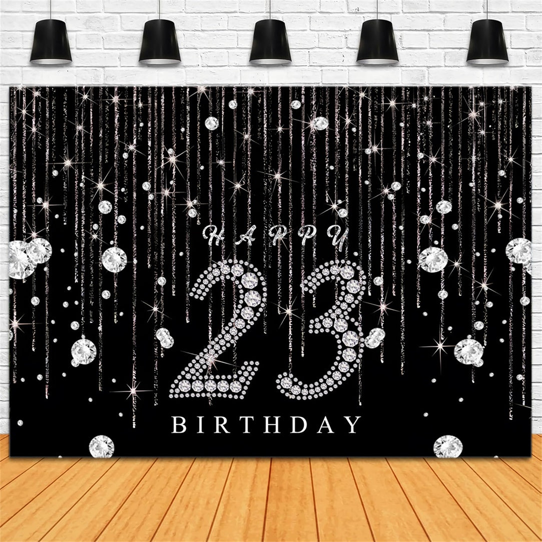 23rd Birthday Backdrops Custom Glam Night Diamond Shine Backdrop UK RR12-10