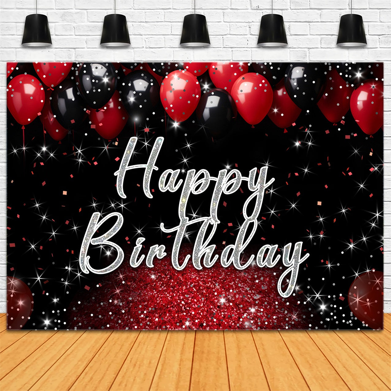 Personalized Birthday Backdrops Luxurious Glittery Balloon Backdrop UK RR12-36