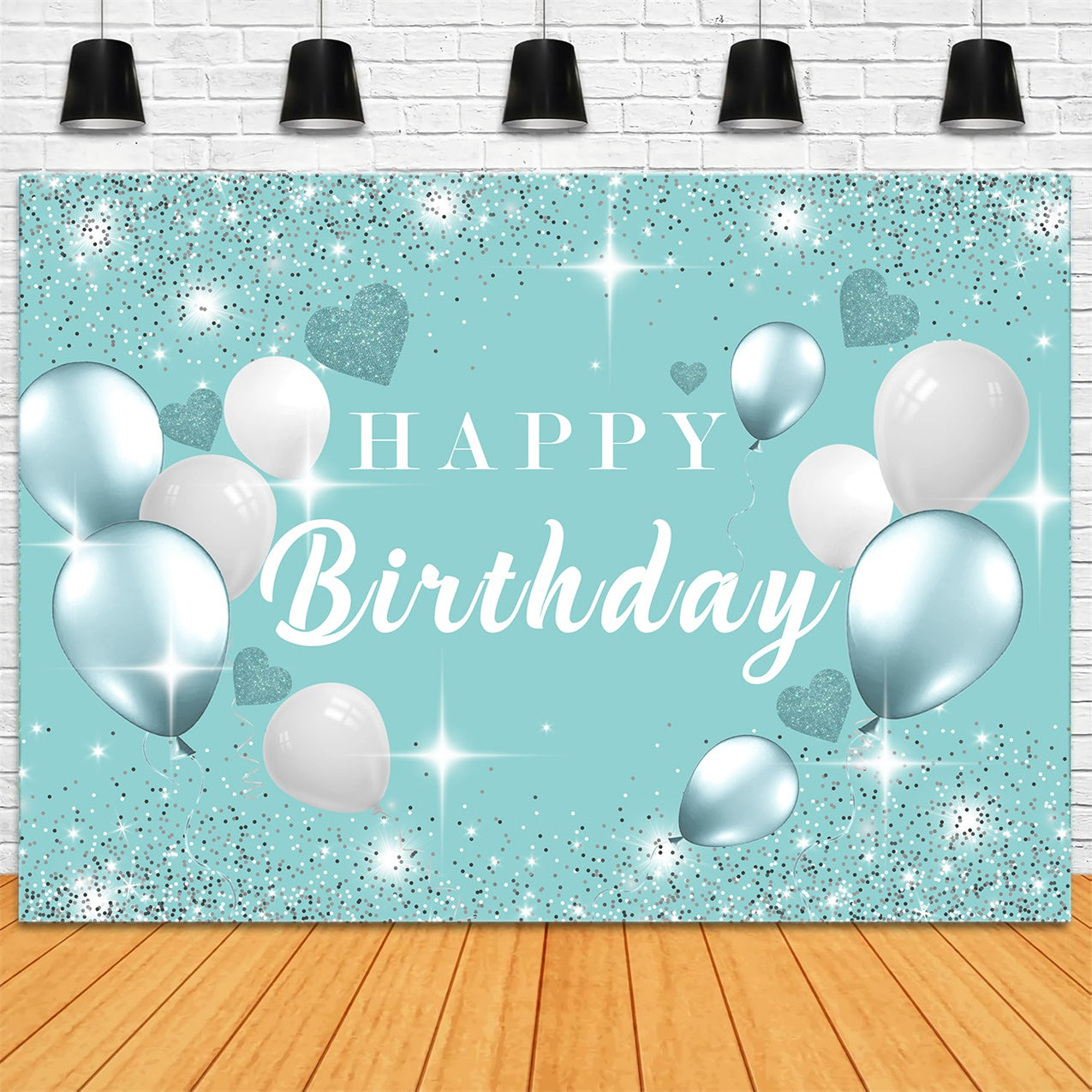 Customize Birthday Backdrop Balloon Dreamy Mint Green Backdrop UK RR12-39