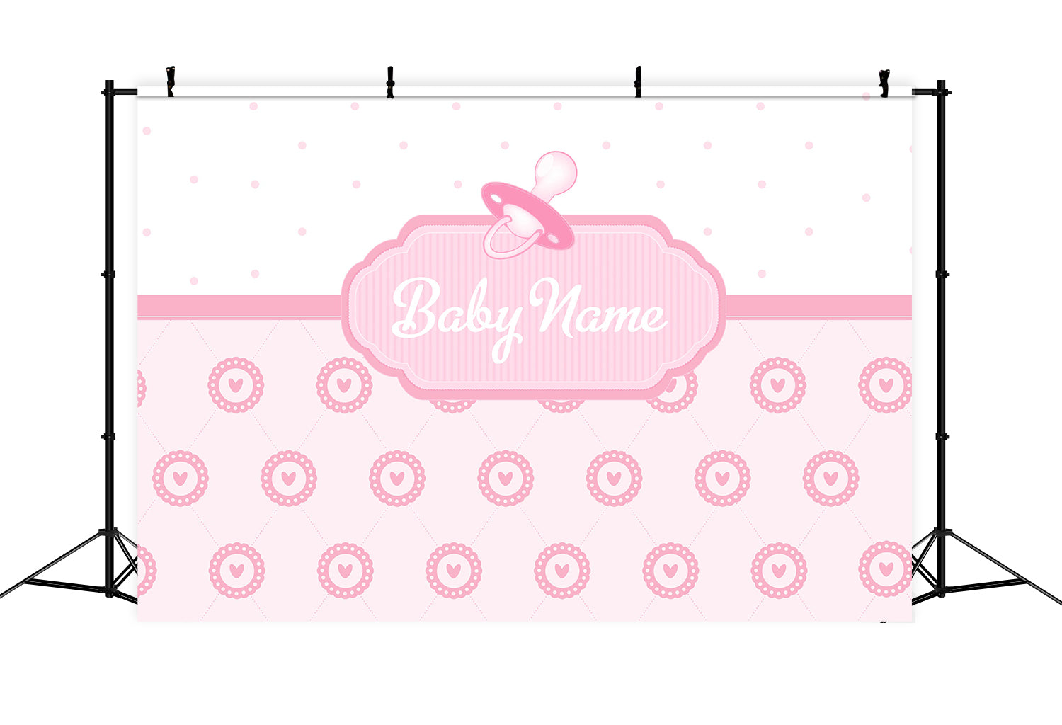 Custom Name Birthday Backdrop Pink Baby Theme Backdrop UK RR12-90