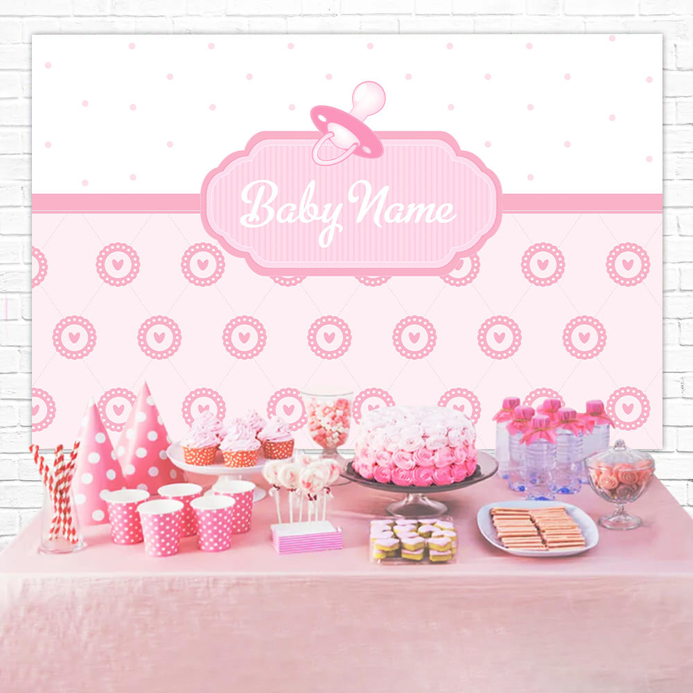 Custom Name Birthday Backdrop Pink Baby Theme Backdrop UK RR12-90