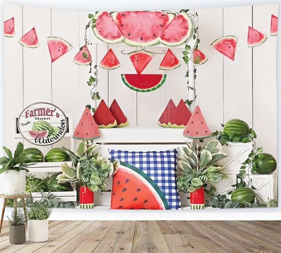 Summer Boardwalk Watermelon Market Backdrop RR3-13