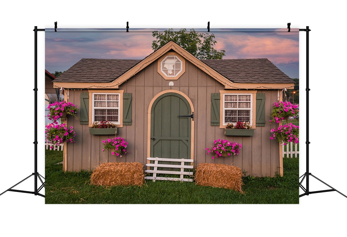 DBackdrop Petunia in Sunset Rustic Barn Backdrop RR3-36