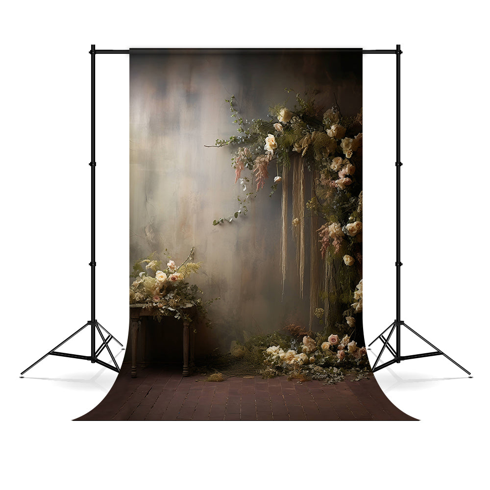 Table Backdrip There, delicious candies, cakes and deserts on the table.With elegant ...