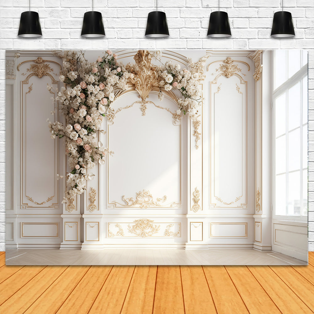 There, delicious candies, cakes and deserts on the table.With elegant ...