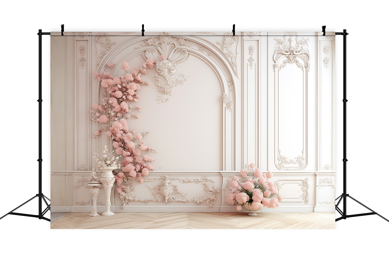 DBackdrop Classic Vintage Wall Pink Floral Accent Backdrop RR4-26