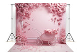 DBackdrop Pink Vintage Wall Full of Roses Trolley Backdrop RR4-33
