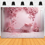 DBackdrop Pink Vintage Wall Full of Roses Trolley Backdrop RR4-33