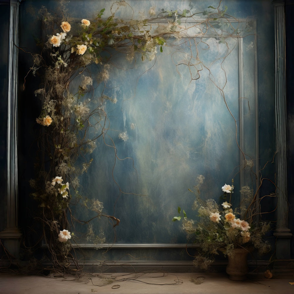 Blue Roses Back Drop There, delicious candies, cakes and deserts on the table.With elegant ...