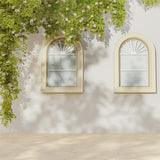 White Wall Vintage Window Green Plant Backdrop RR5-13