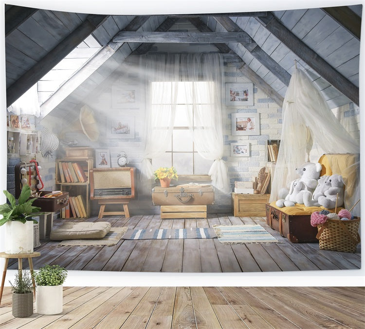 Children's Playroom Attic Photography Backdrop UK RR5-20