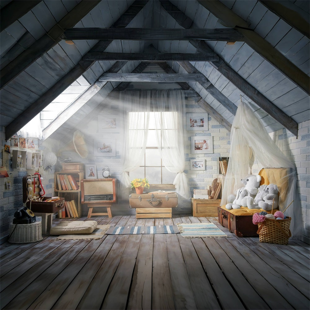 Children's Playroom Attic Photography Backdrop UK RR5-20