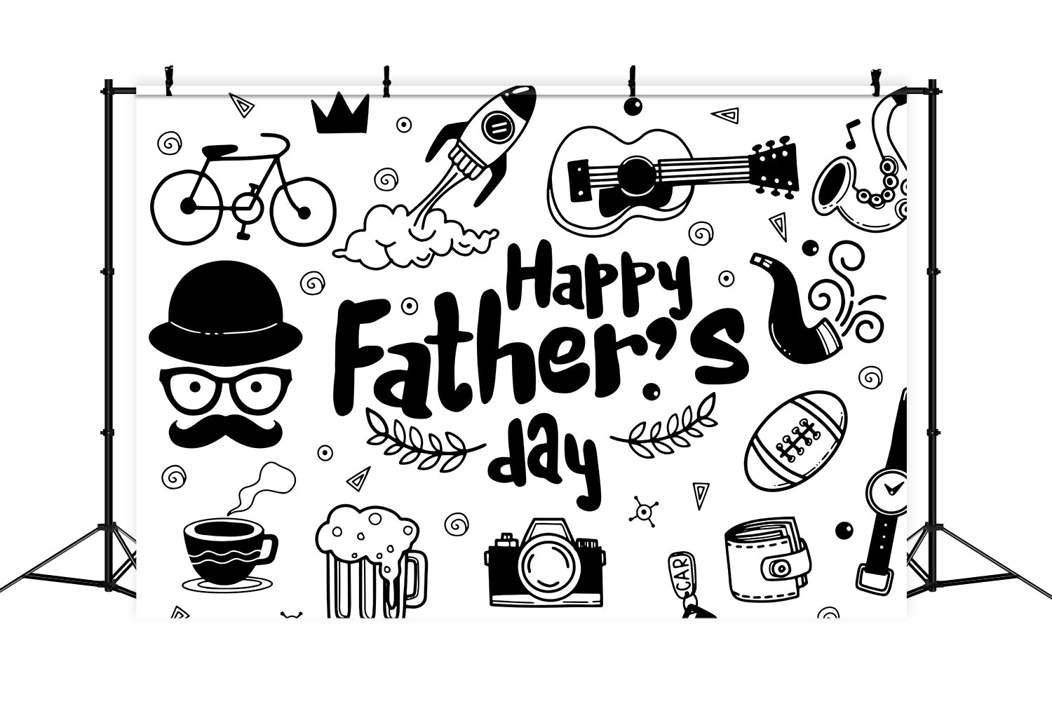 Happy Father's Day Hand Drawings Backdrop RR5-28