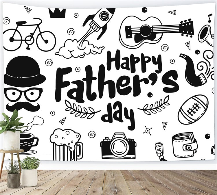 Happy Father's Day Hand Drawings Backdrop RR5-28