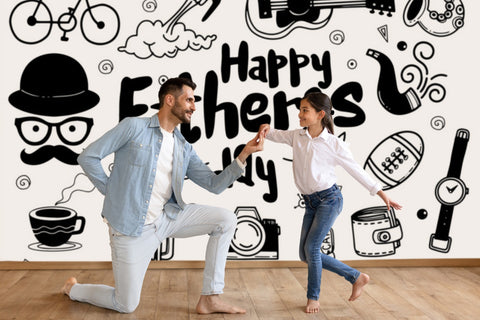Happy Father's Day Hand Drawings Backdrop RR5-28