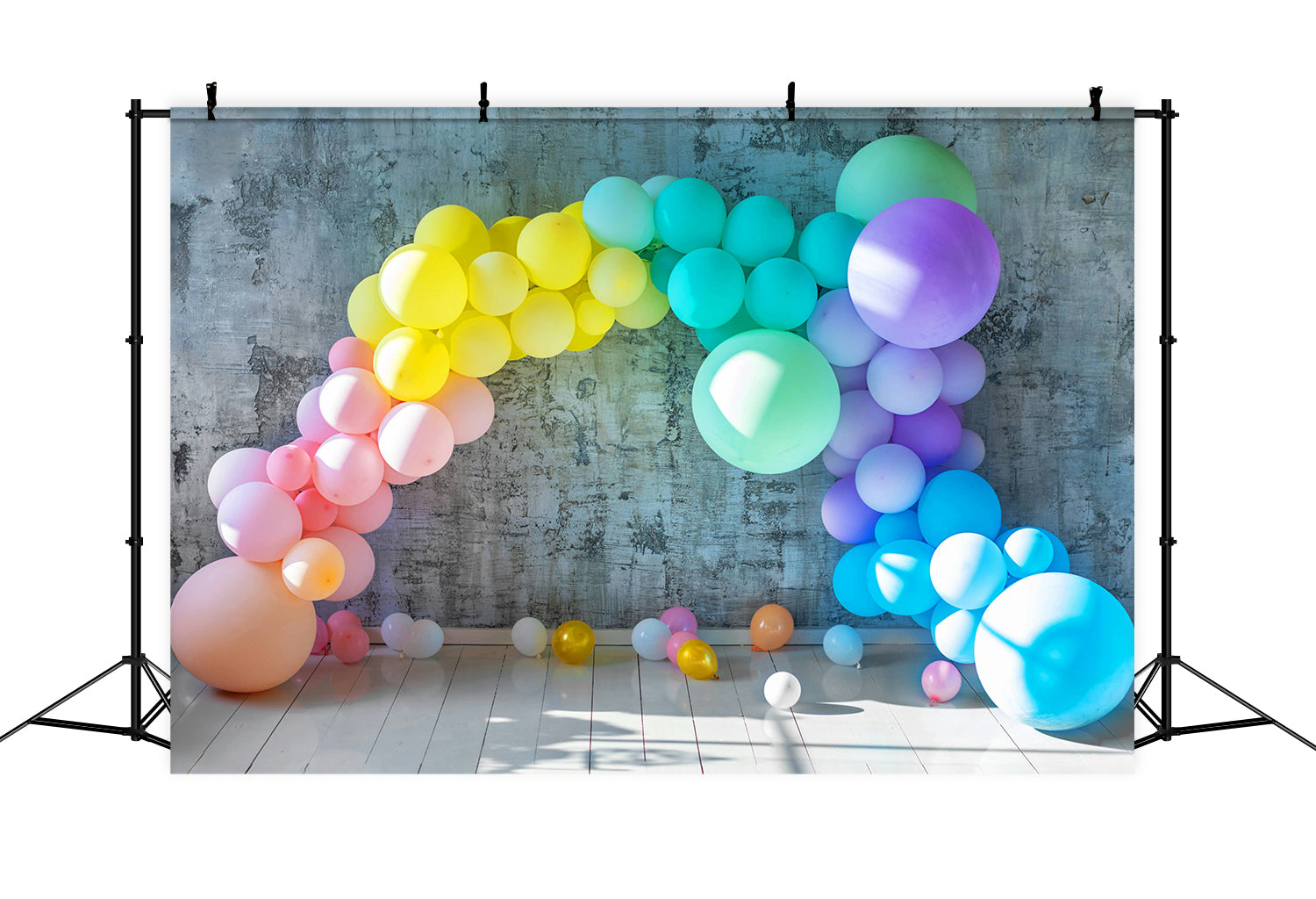 Colorful Balloons Abstract Brick Wall Backdrop UK RR5-30