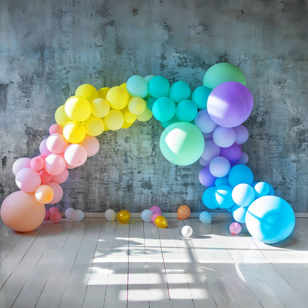 Colorful Balloons Abstract Brick Wall Backdrop UK RR5-30