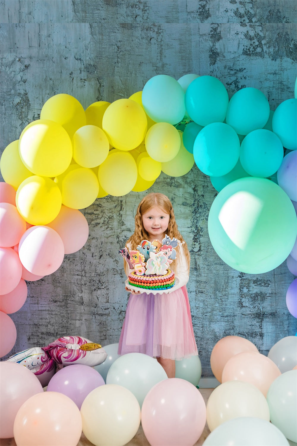 Colorful Balloons Abstract Brick Wall Backdrop UK RR5-30