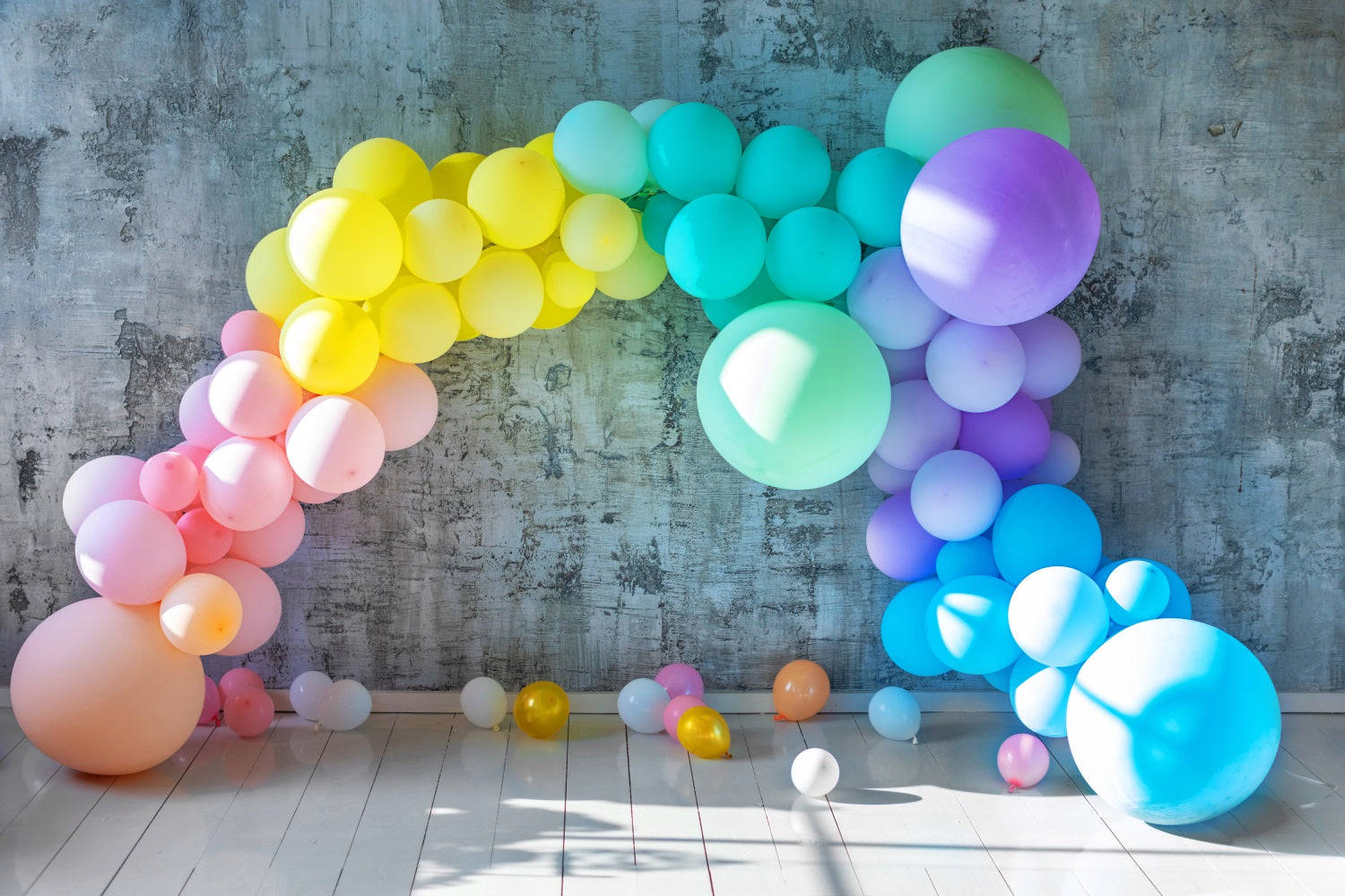 Colorful Balloons Abstract Brick Wall Backdrop UK RR5-30