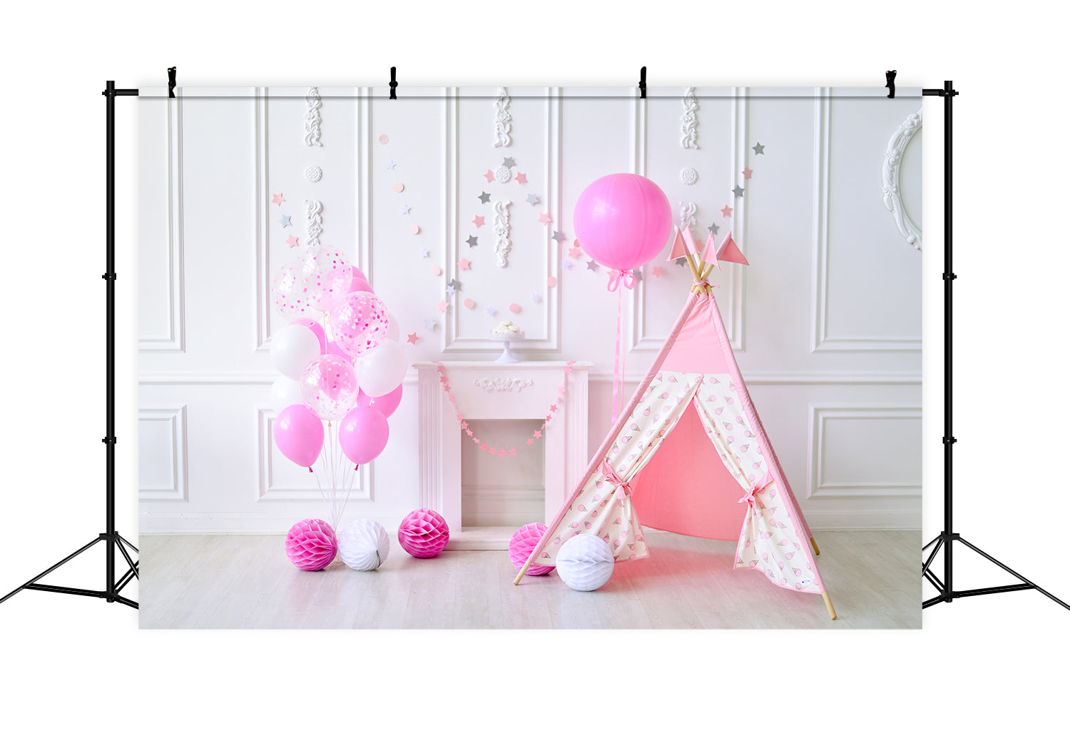 Baby Birthday Cake Smash Pink Backdrop UK RR5-37