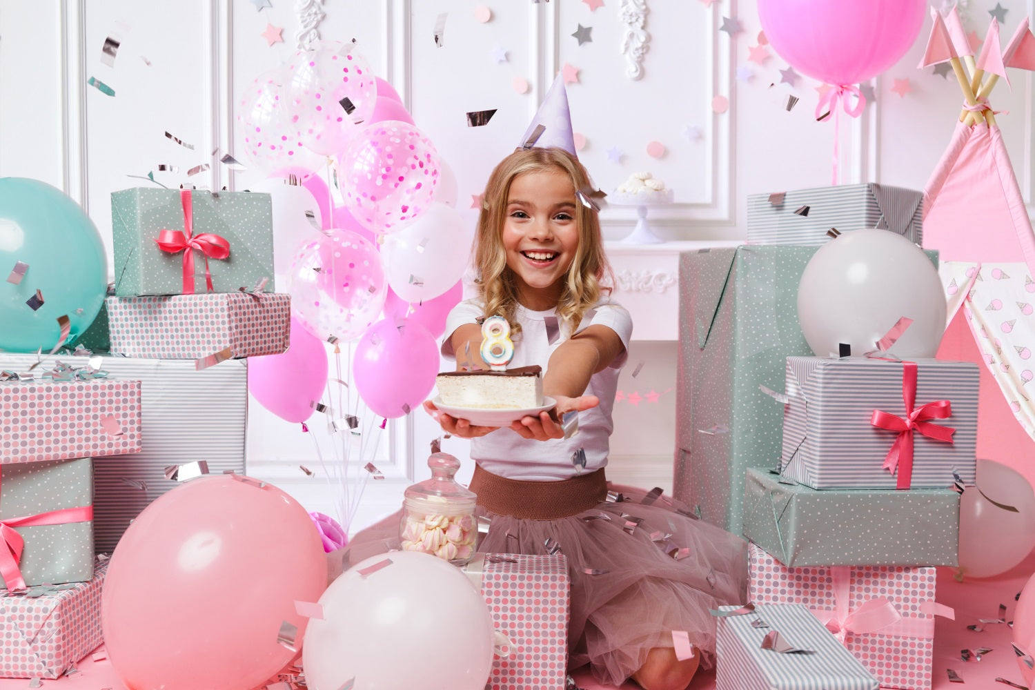 Baby Birthday Cake Smash Pink Backdrop UK RR5-37