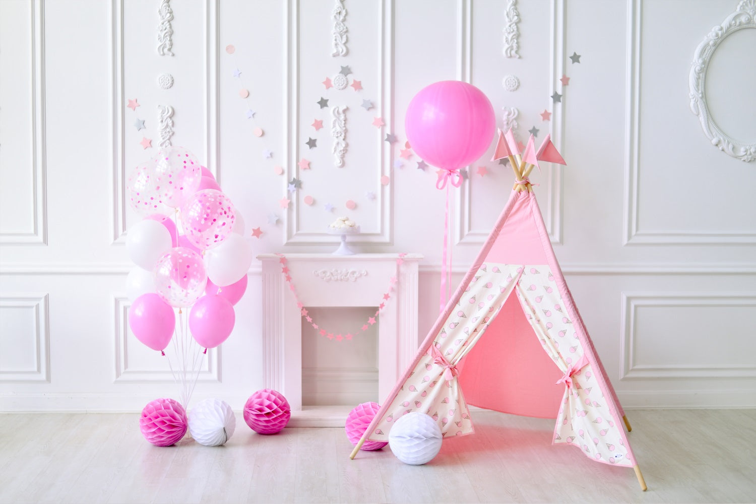 Baby Birthday Cake Smash Pink Backdrop UK RR5-37