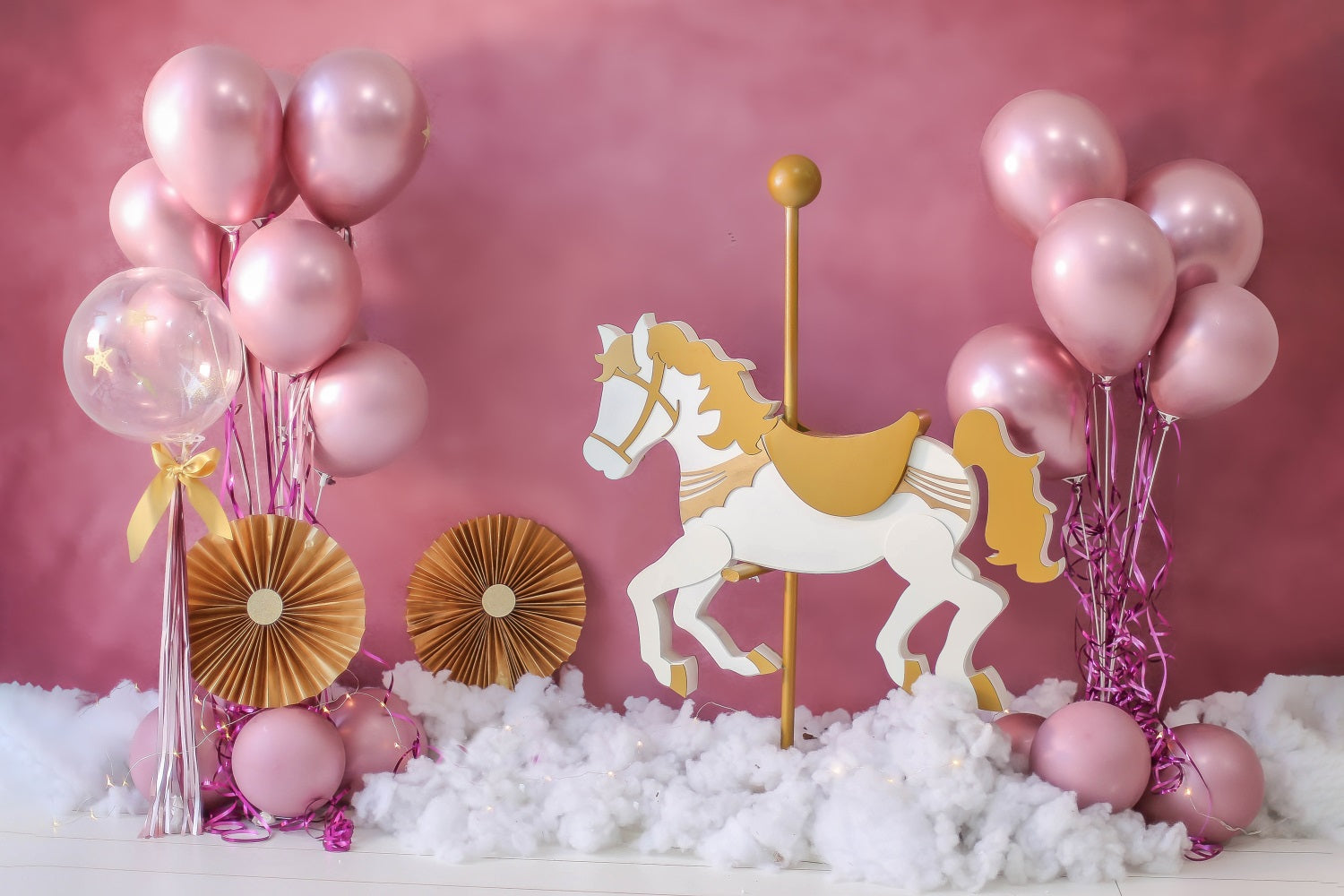 Pink Balloons Kid’s Party Decoration Backdrop UK RR5-39