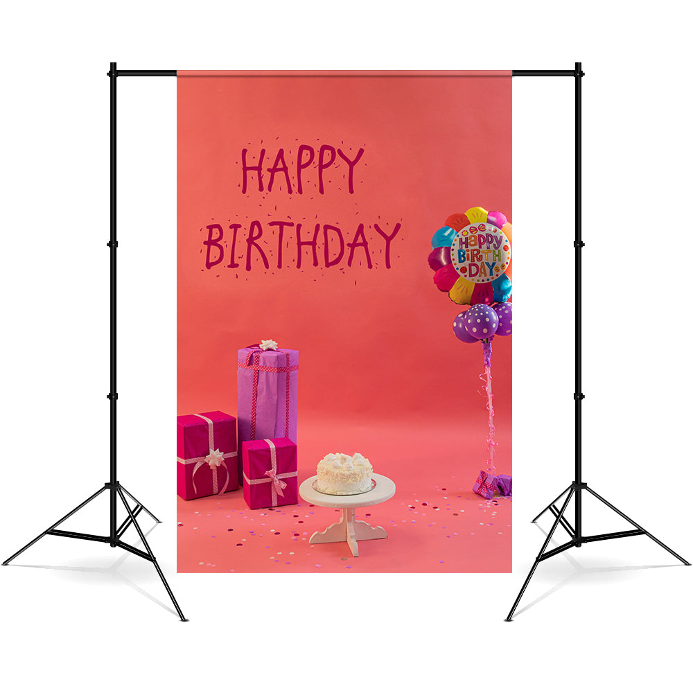 Birthday Cake Candle Balloon Pattern Backdrop UK RR5-41