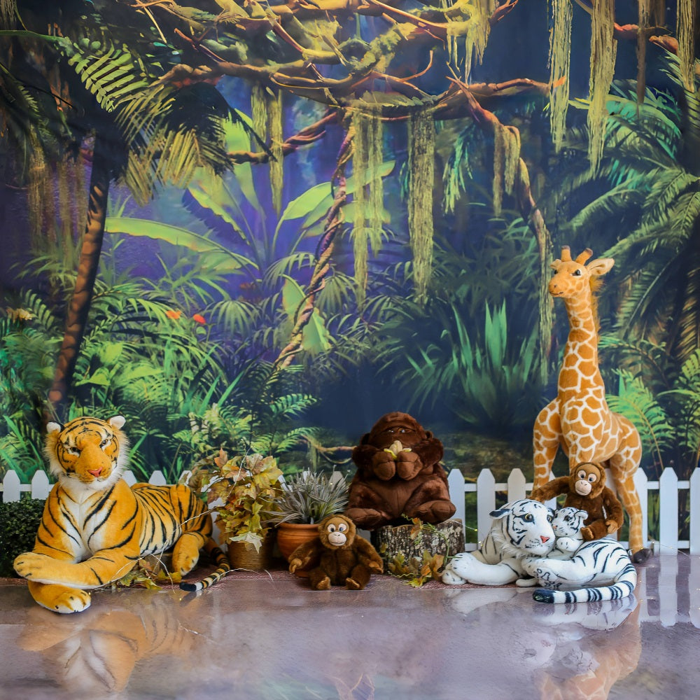 Jungle Animals Safari Kids Party Backdrop UK RR5-45