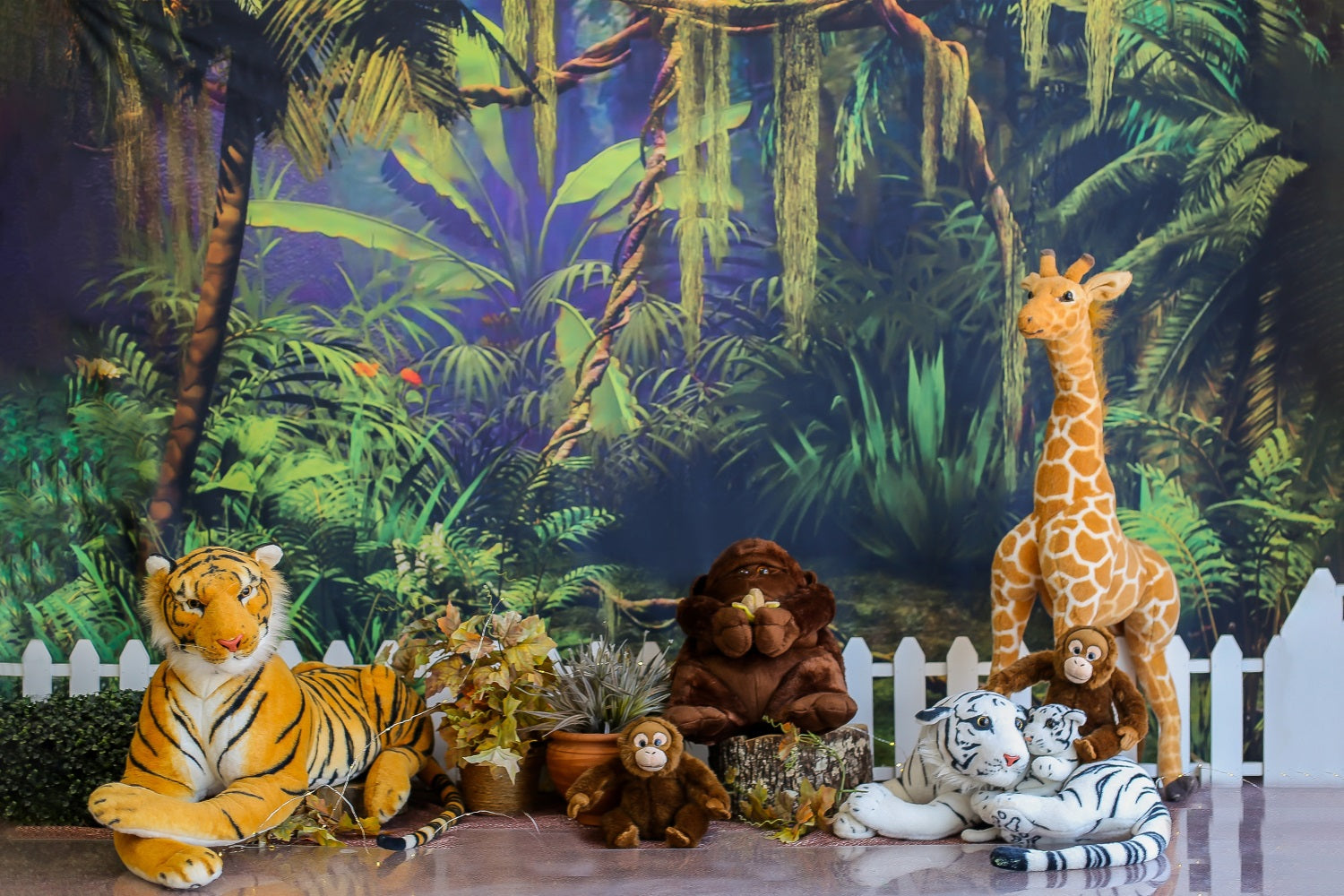 Jungle Animals Safari Kids Party Backdrop UK RR5-45