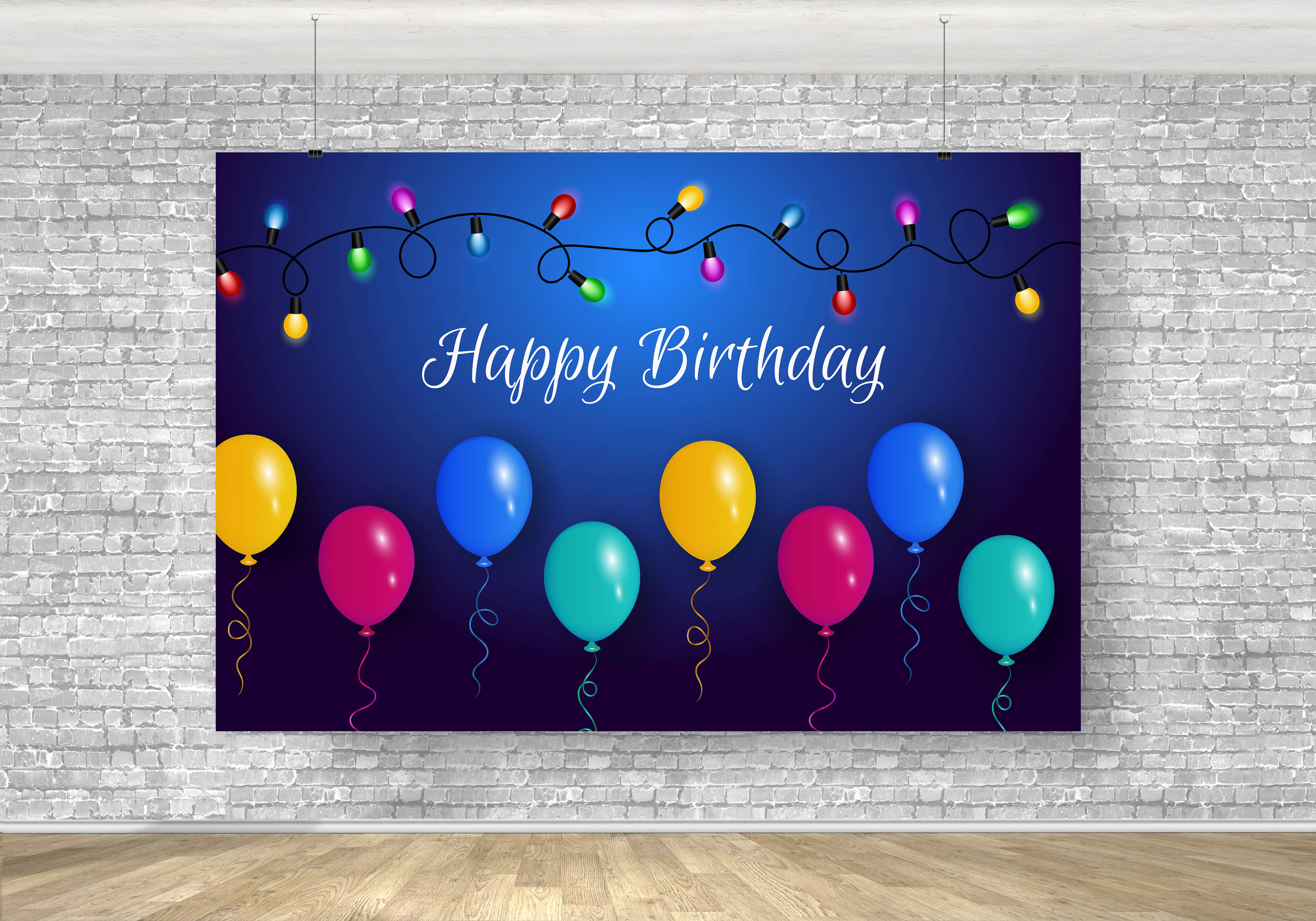 Balloons Light Bulbs Customize Birthday Backdrop RR5-50