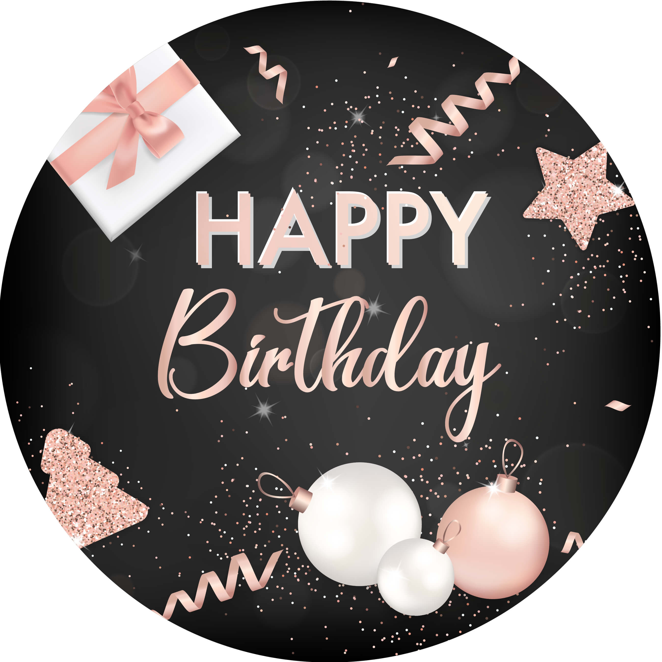 Glitters Custom Birthday Banner Round Backdrop RR5-60